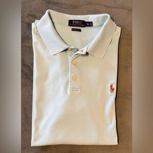 Polo by Ralph Lauren Men's Light Blue/Green Shirt Soft Cotton, Size: XL (5140)